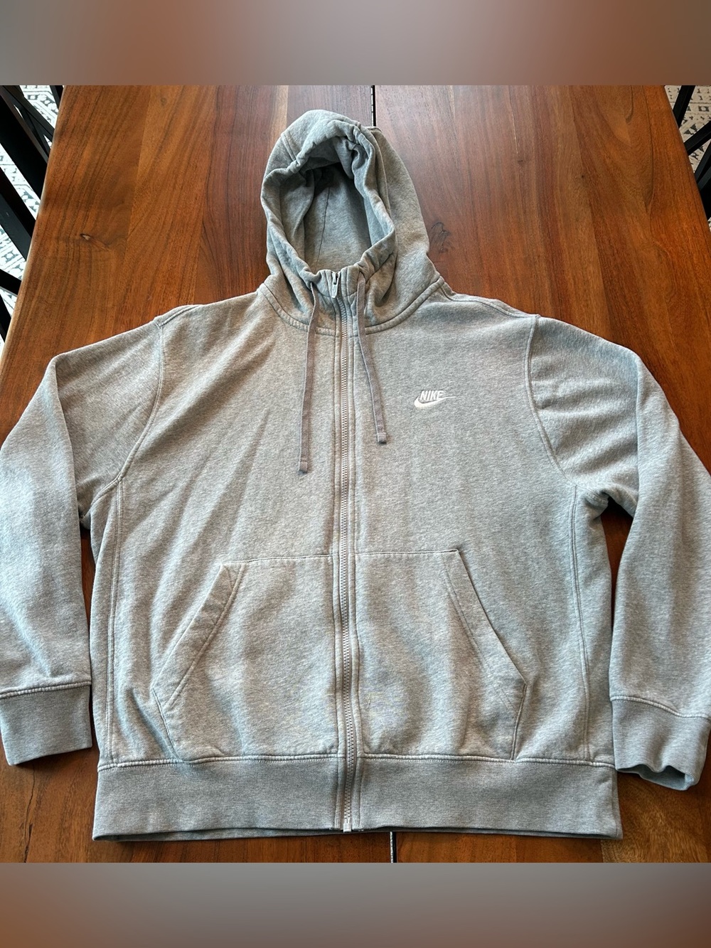 Nike Light Gray zip up hood size large